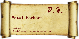 Petul Herbert névjegykártya